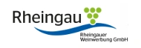 Logo mit grünem Kreis und blauer Welle, darunter steht Rheingauer Weinwerbung GmbH.